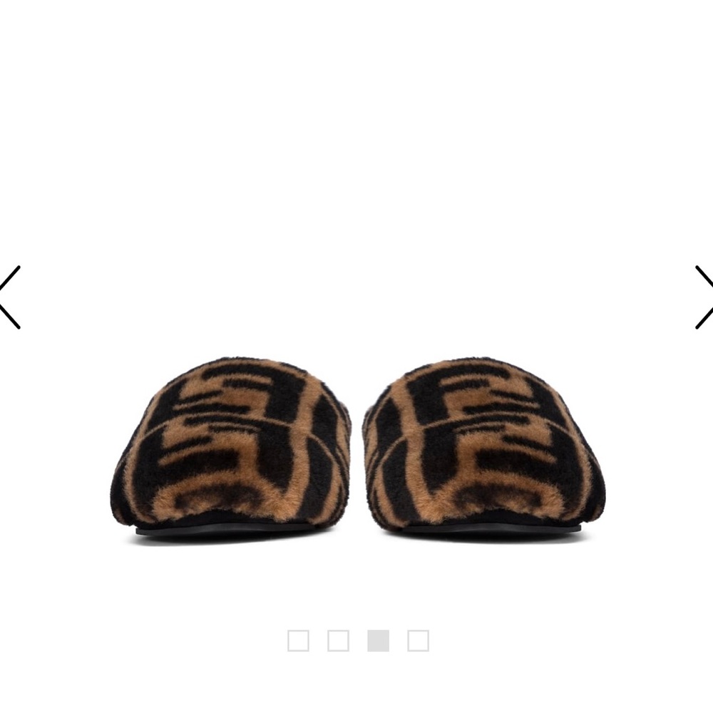 WOMENS FENDI SHEARLING NAPPA Monogram Slippers Size 39 - Picture 10 of 16